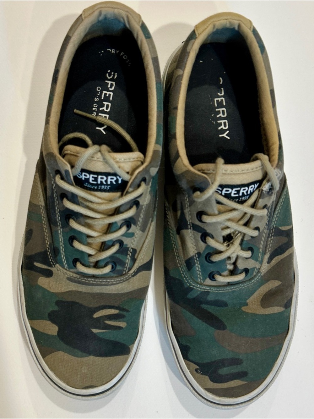 Sperry Halyard CVO Camo Men's Sneakers 9.5 Memory Foam Camo Canvas STS23577